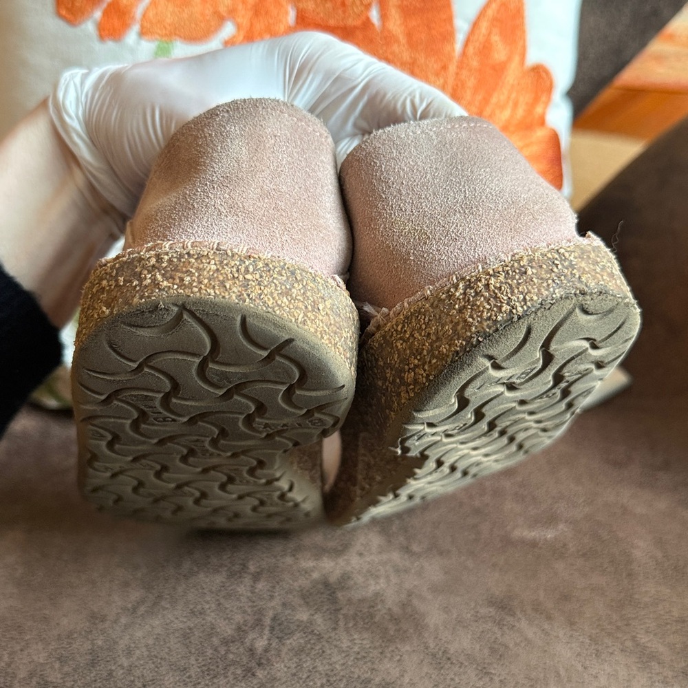 BIRKENSTOCK CALLAN SUEDE LEATHER CONVERTIBLE SLIP ON LOAFER FLATS CORK VGUC 39E - Picture 14 of 15